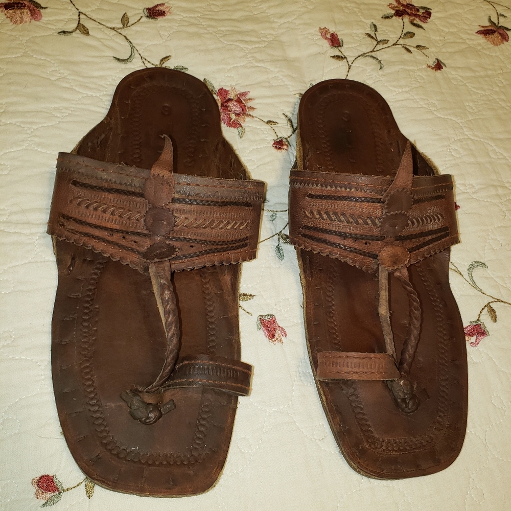 Brown Buffalo Leather Hippie Sandals